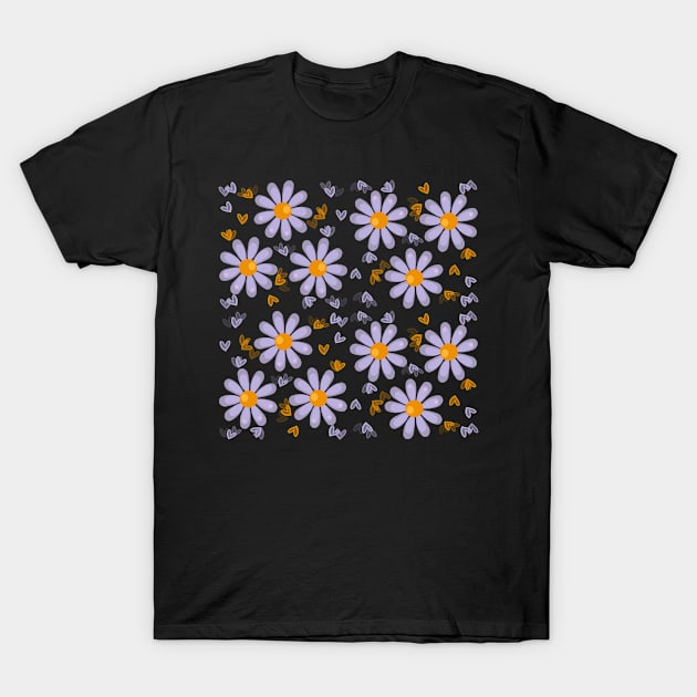 Purple flowers pattern decoration T-Shirt by CuTeGirL21